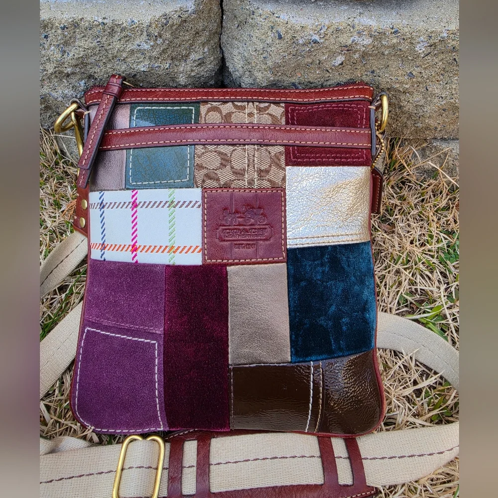 Coach 2007 Holiday Patchwork Crossbody Bag.